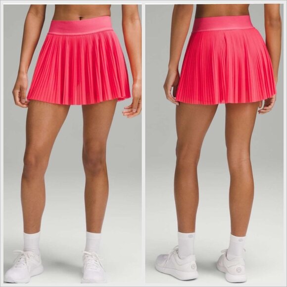 Lululemon Dresses & Skirts - Lululemon Mesh Pleats Mid-Rise Mini Tennis Skirt Sz 4 Lip Gloss Athleisure Luxe